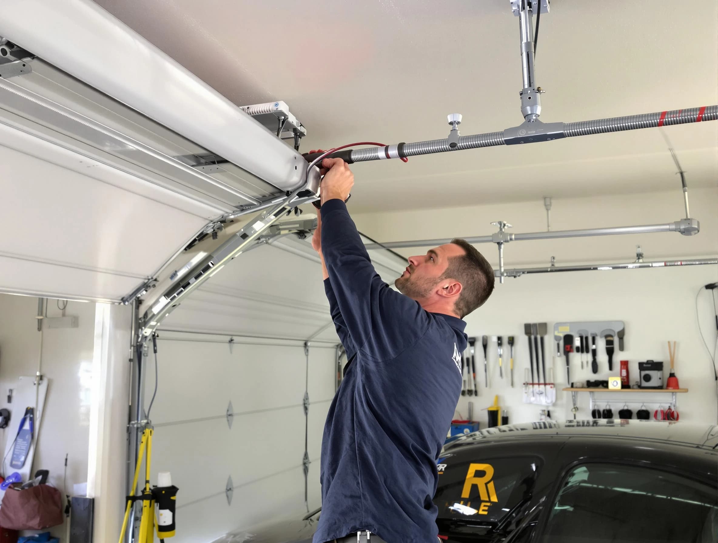 Tuscaloosa Garage Door Repair technician performing garage door cable repair in Tuscaloosa