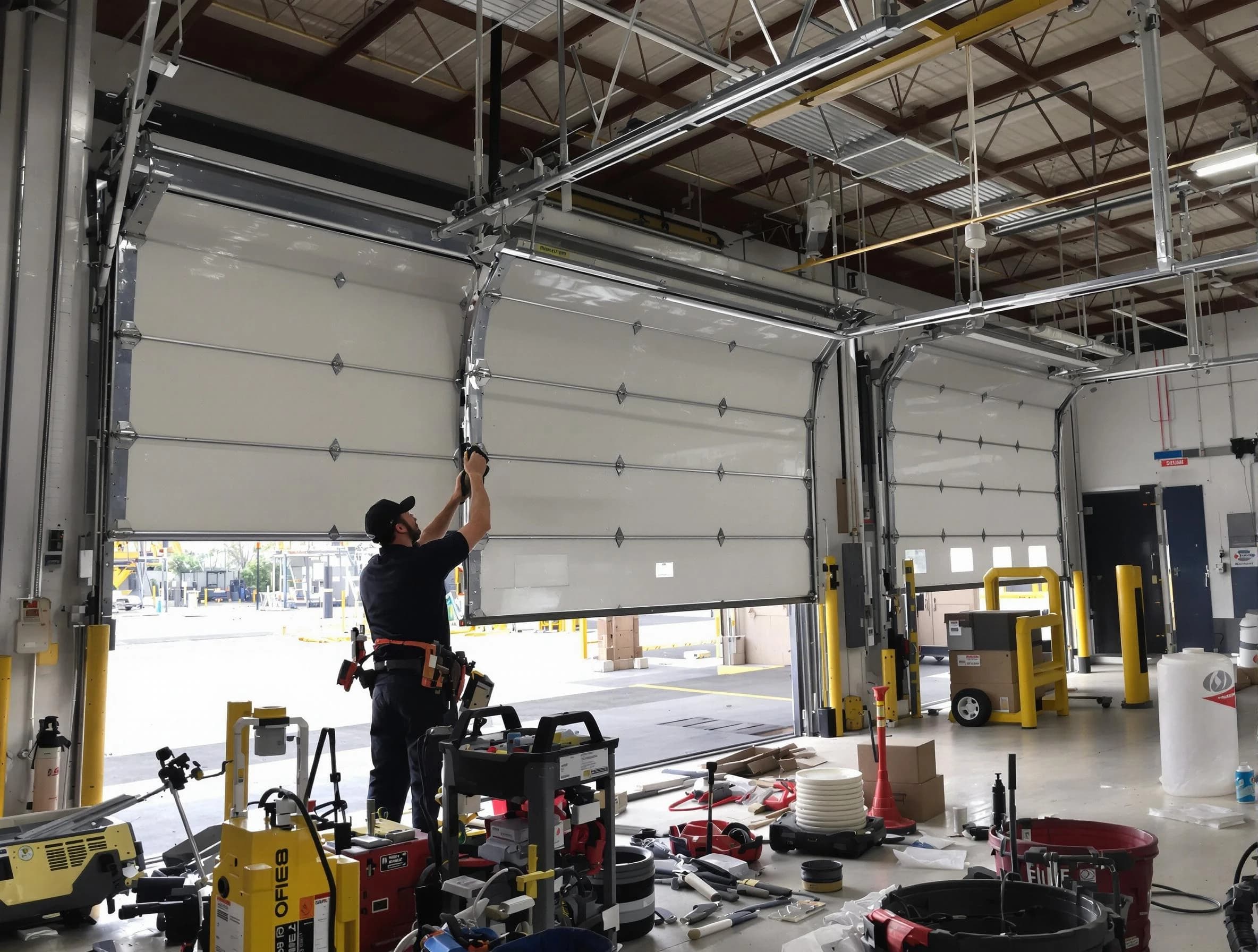 Tuscaloosa Garage Door Repair technician performing commercial garage door repair in Tuscaloosa