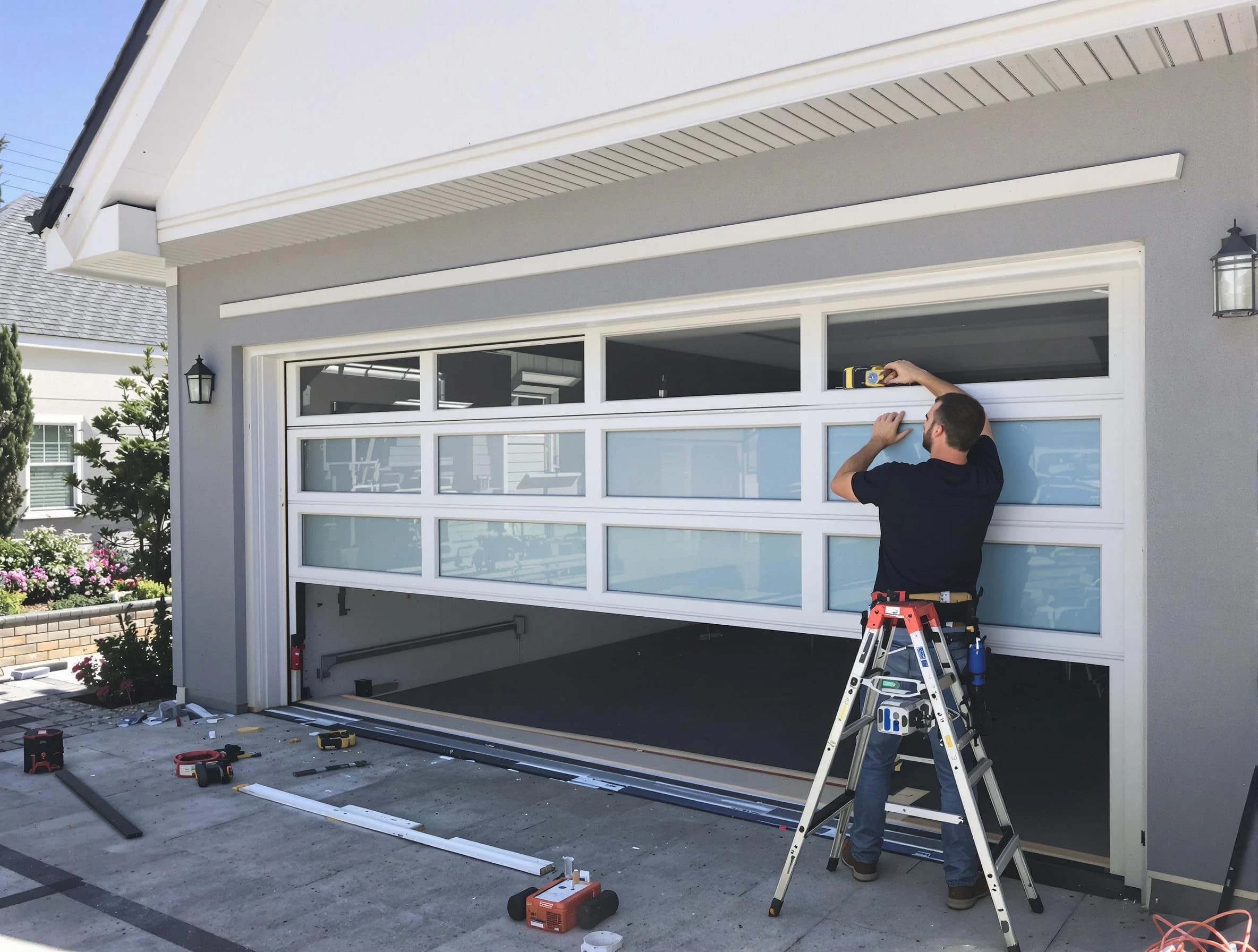 Tuscaloosa Garage Door Repair team performing garage door replacement in Tuscaloosa
