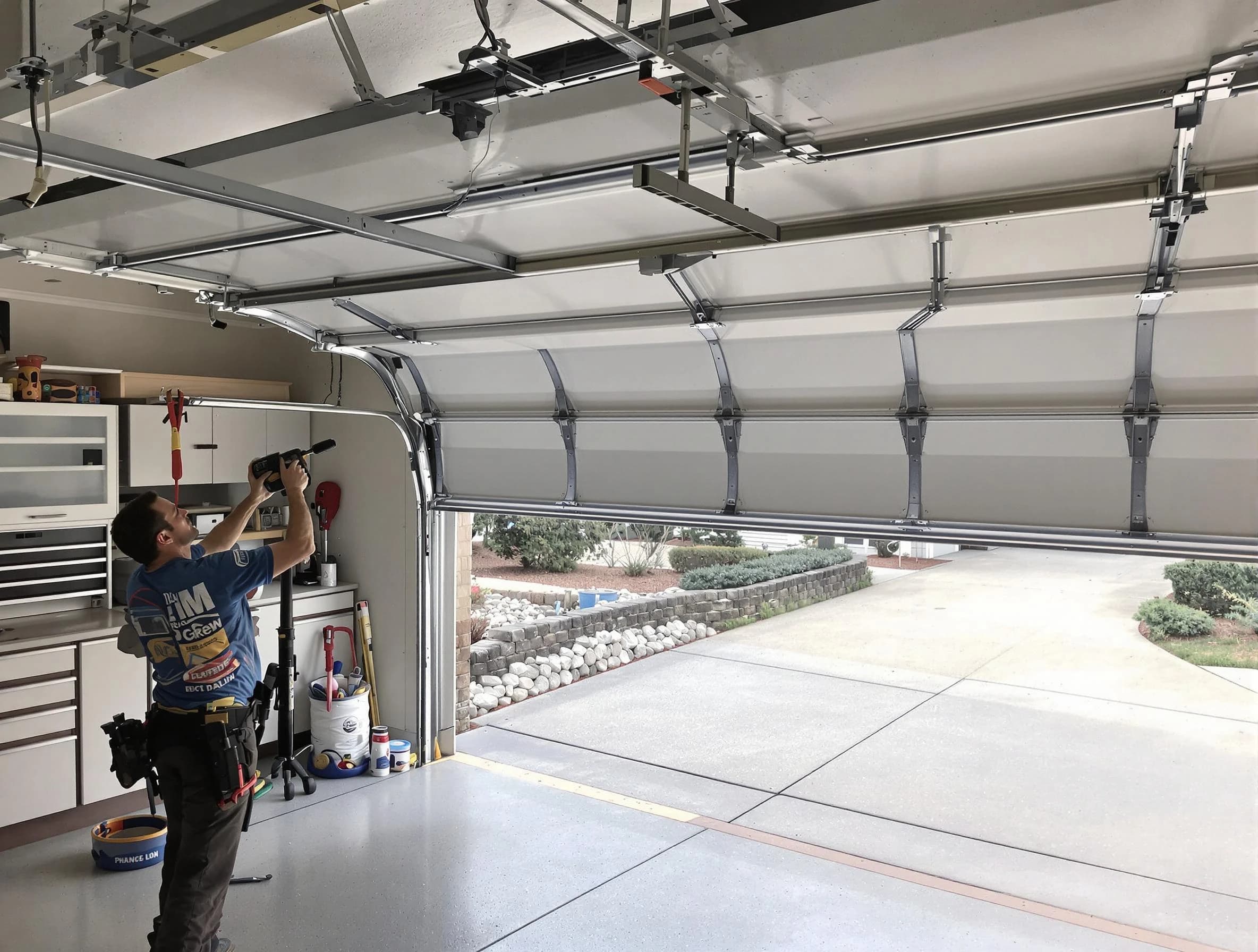 Garage door track repair service by Tuscaloosa Garage Door Repair in Tuscaloosa