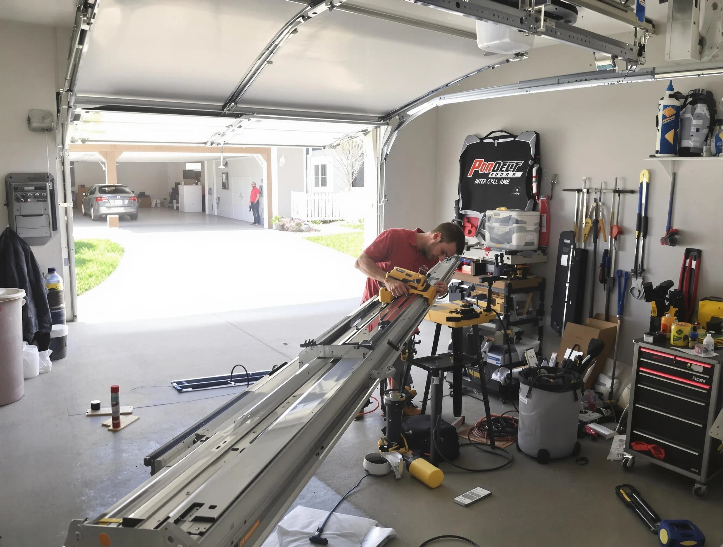 Tuscaloosa Garage Door Repair expert performing track repair in Tuscaloosa