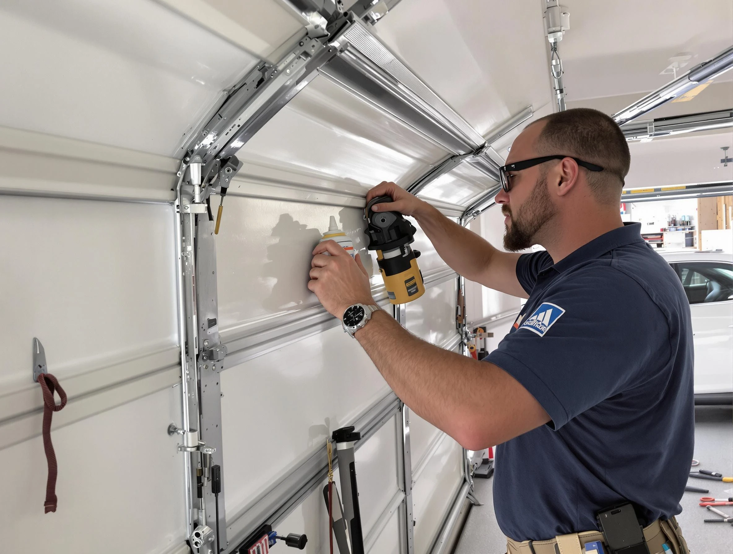 Tuscaloosa Garage Door Repair technician performing comprehensive noise reduction service in Tuscaloosa